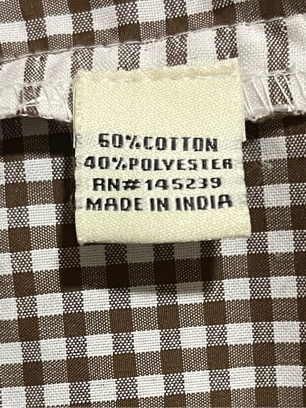 Smocked Gingham checkered babydoll Mini Dress in Brown and White - Picture 4 of 4